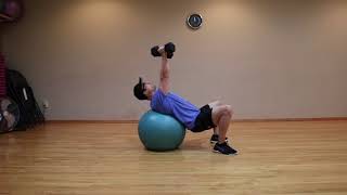 Stability ball Incline Dumbbell Chest Press