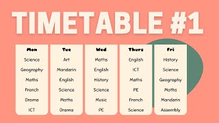 Timetable #1 | Ideas | HTML & CSS