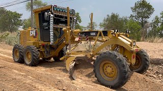 CATERPILLAR 140K แต่งเต็มที่เด็ดเสี่ยพีทการโยธาAPDเกรดเคลียร์ริ่งข้างทาง งานขยายไล่ทาง2043 อ.พนมไพร