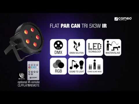 Cameo FLAT PAR CAN TRI 5x3W IR - 5 x 3 W High Power TRI colour FLAT LED RGB PAR