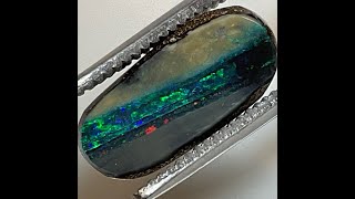 Bright, Vivid Depth of Color Australian Boulder Opal with Flashes of Red