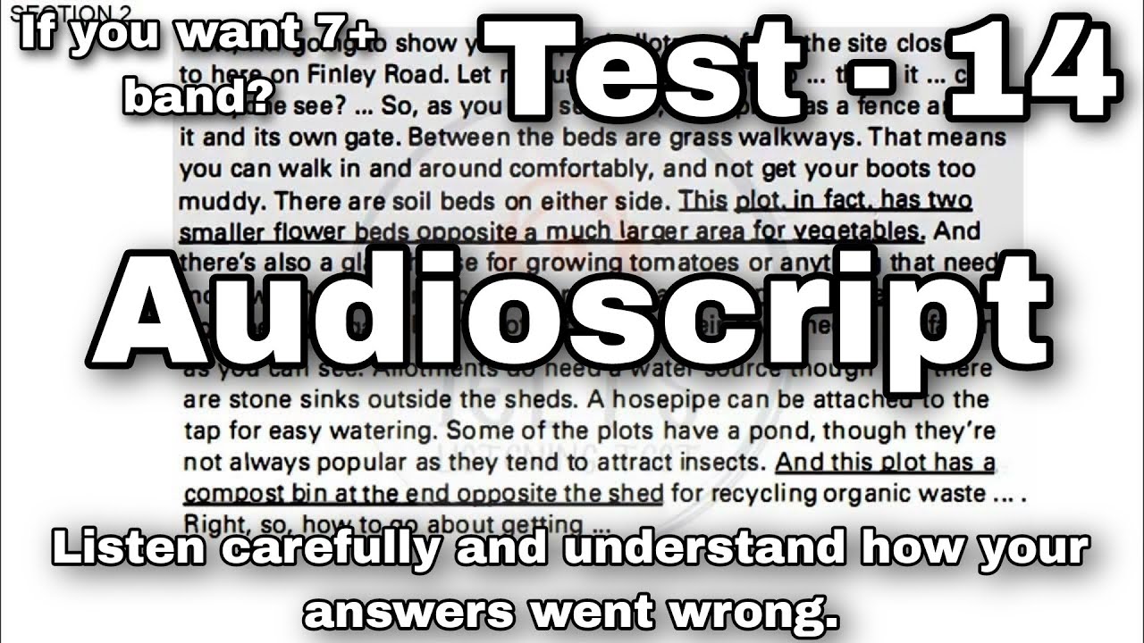 TEST : 14 Audio Script | IMPROVE LISTENING SKILLS | VERY HARD LISTENING ...
