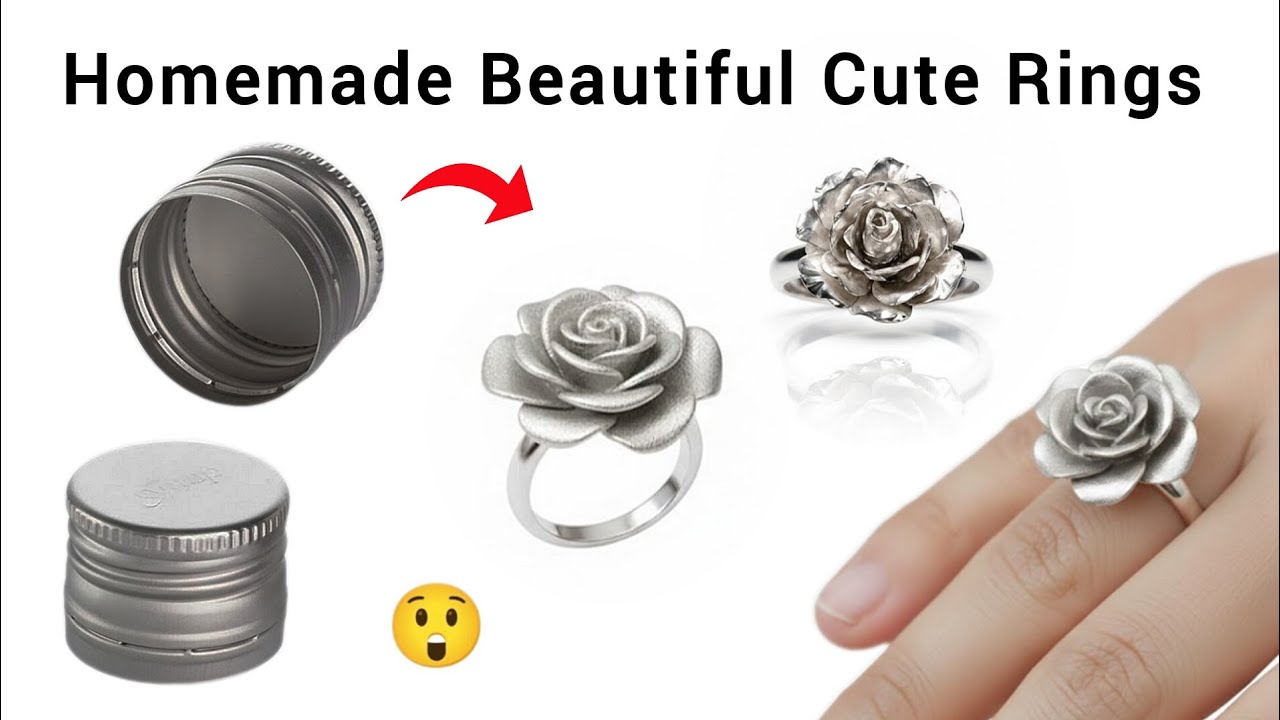 DIY Homemade cute rings 😍/how to make rings from waste/easy ring making/couple love ring/diy rings