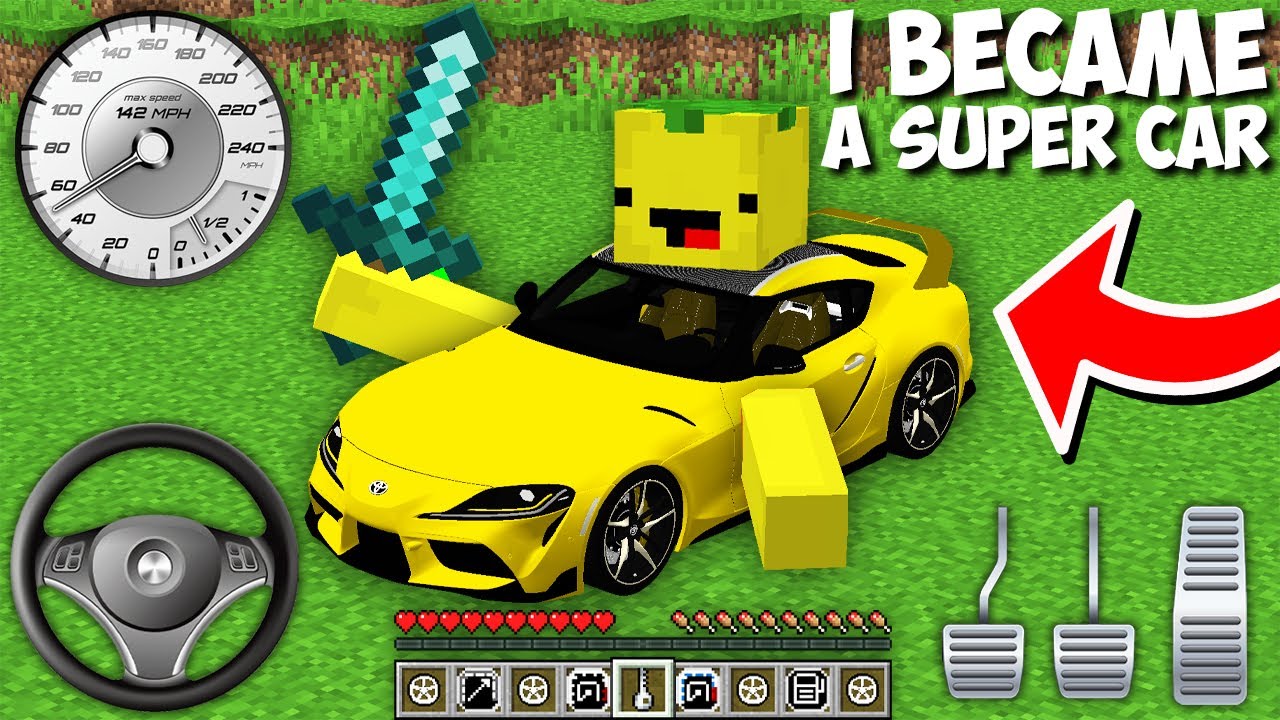 ⁣I became A TOYOTA SUPRA SUPER CAR in Minecraft ! HOW TO PLAY AS A CAR ?