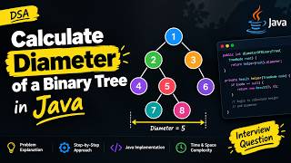 Calculate Diameter of a Binary Tree in Java | DSA Interview Question Explained ⁨@Google⁩  ⁨@amazon⁩