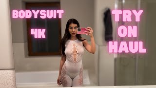 [4K] Transparent Bodysuits Try On Haul | See-Through Fabric