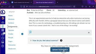 Canvas TurnItIn submission: hidden Upload and Review button solution January 2023