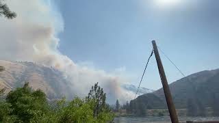 Gwen Fire burning alongside Clearwater River