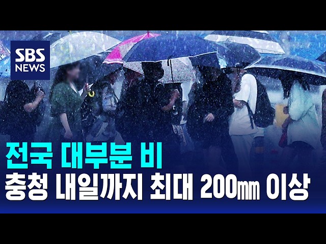 [날씨] 전국 대부분 비..충청 내일까지 최대 200㎜ 이상 / SBS