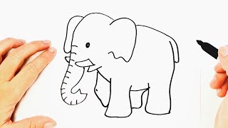 elephant elefante easy draw dibujar drawings para dibujos un step paso