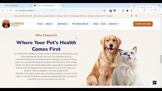 WordPress Website Showcase: Sunrise Pet Hospital | Modern &amp; Responsive Design