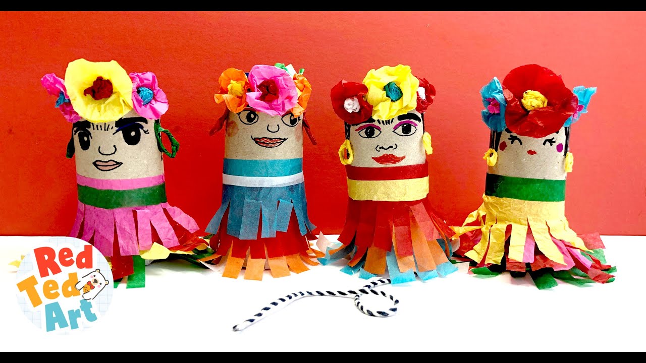 TP Roll Mini Pinata Frida Kahlo for Cinco de Mayo