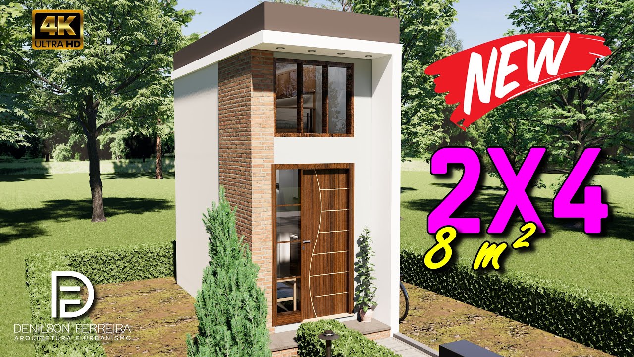 KITNET 2x4 | Compacta 8m² com Mezanino | PROJETO MODERNO E BARATO | Tiny House | Loft | Small House