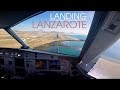 CockpitSeries: Airbus A319 Landing in Lanzarote Airport