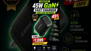 45W GaN Fast Charger at ₹1099! ⚡ Small But Powerful | Ambrane Fast Charger Deal 🔥#shorts #tech