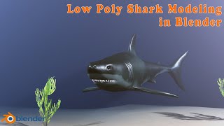 Low Poly Shark Modeling in Blender Timelapse