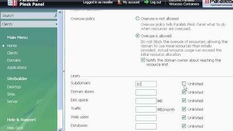 micfo | how to create a hosting account template in Plesk reseller control panel