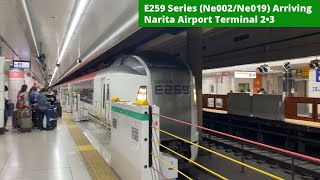 [Affordable][JR East] E259 Series (Ne002/Ne019) arriving Narita Airport Terminal 2•3