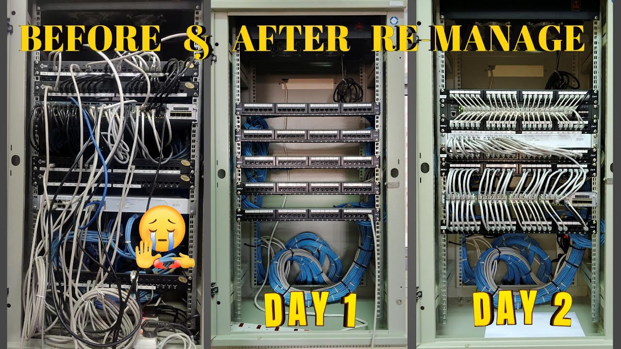 Cat 6 Data Cable Management in server Network Rack LIKE A PRO Patch ...
