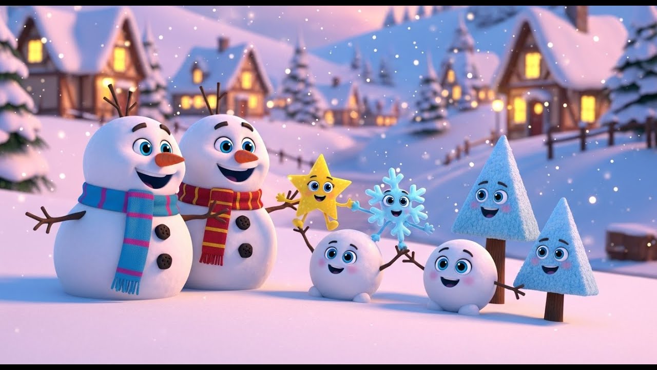 Learn Shapes at the Snowman Village ⛄❄️🌨️ | Fun Shape Learning for Kids | Preschool Educational