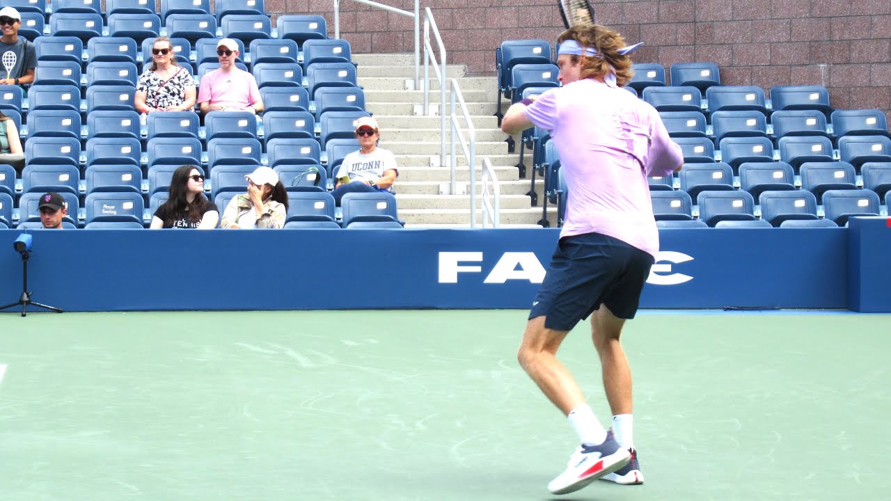 Andrey Rublev Forehand Technique Side View [Slow Motion] - YouTube