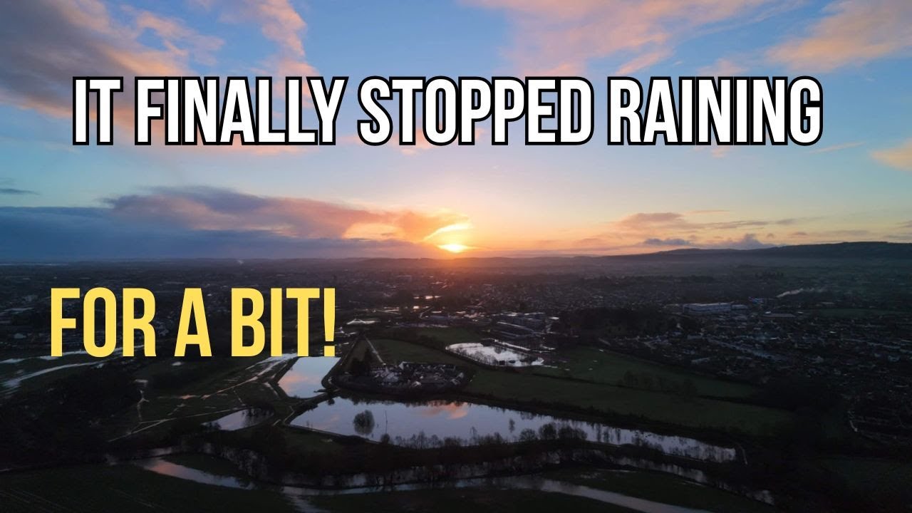 Сильное наводнение в Сомерсете – виды с дрона.