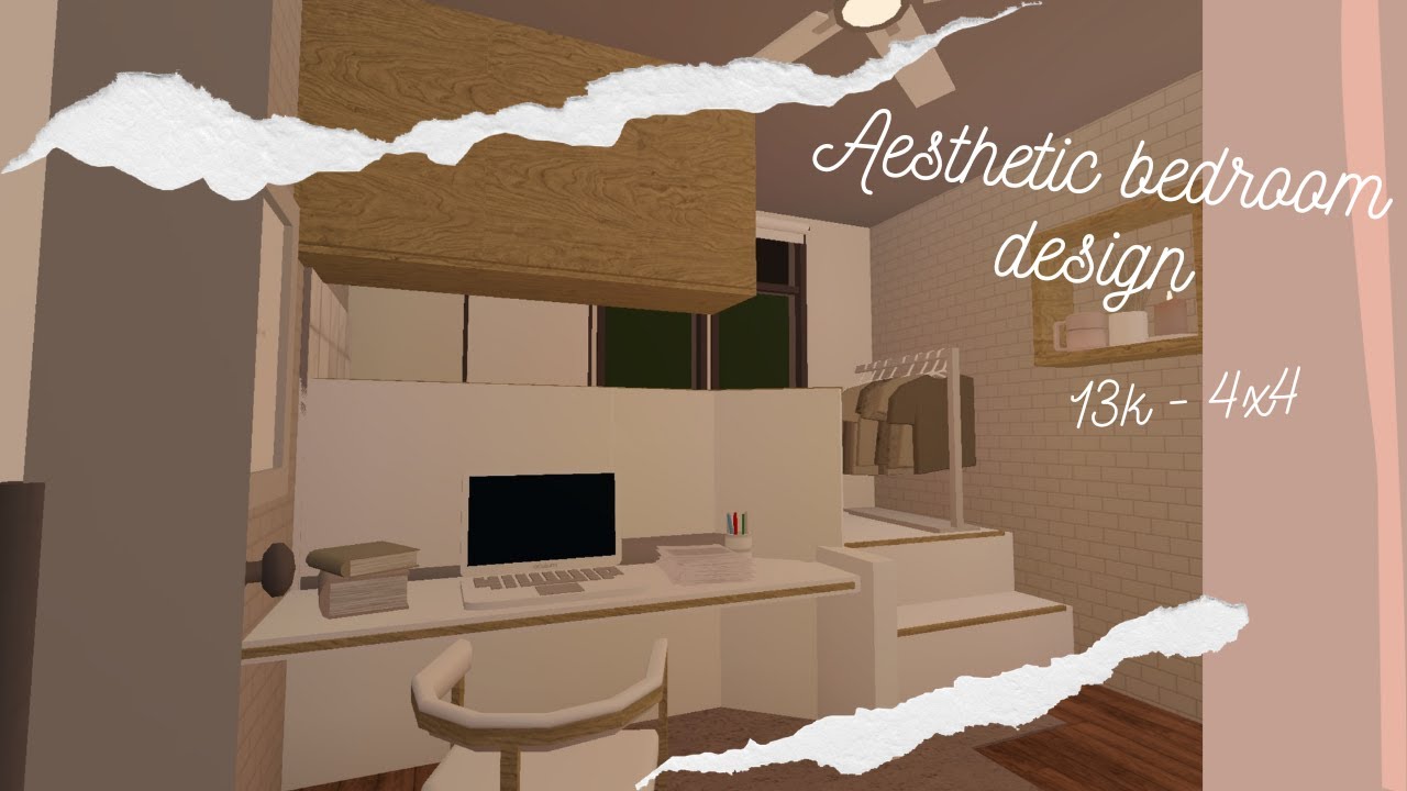 Bloxburg | Aesthetic bedroom design | 3x3 [ 13k ] | Camo_cow - YouTube