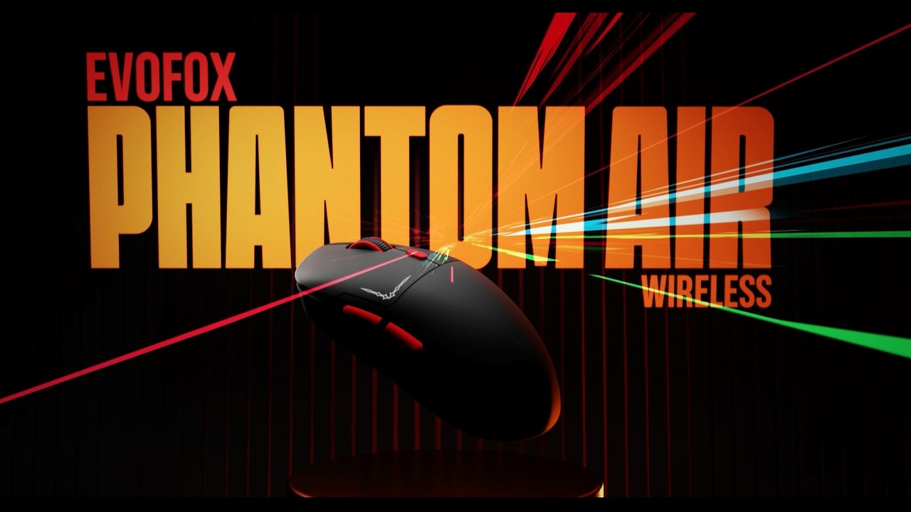EvoFox Phantom Air Wireless Gaming Mouse | Ultra-Light 69g | 12,800 DPI | 1000Hz Polling | RGB