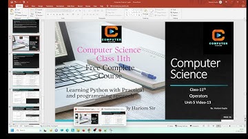 13 Computer Science class 11th | python complete course | 5.13 Operators in Python