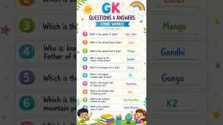 GK Questions &amp; Answers for Kids 🧠✨ | Basic General Knowledge for Children#shorts #kidslearning