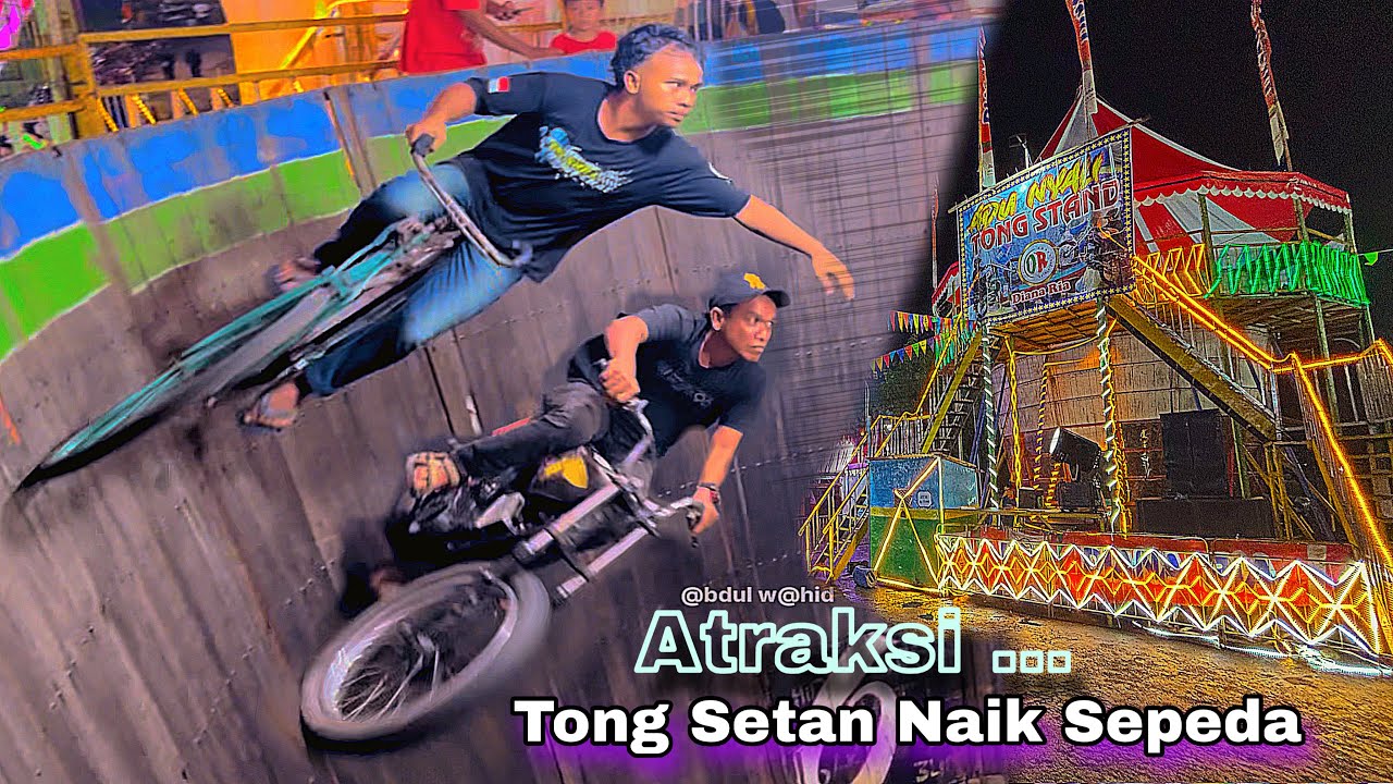 Atraksi Tong Stand Pasar Malam Naik Sepeda Ontel