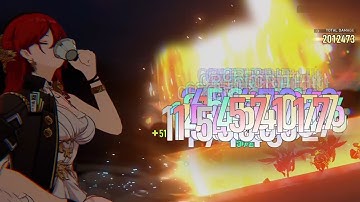 Hyper Himeko doing big numba with Elation. Difficulty 5, Swarm Disaster. Honkai Star Rail