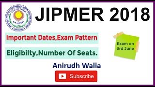 JIPMER 2018 | Important Dates | MBBS Entrance Exam | exam pattern | jipmer cut off | anirudh walia