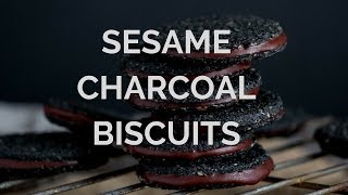 Charcoal Biscuits with Ginger Ganache (Raw/Vegan)