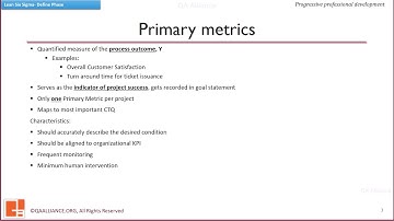1.3.2 Developing project metrics in Lean Six Sigma Project