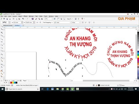 Video Tạo chữ cong trong Corel draw - Cách làm chữ uốn cong... - youtube