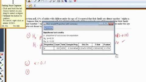 Hypothesis Test for a Proportion Using StatCrunch
