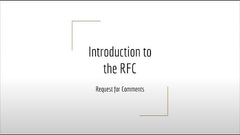 Introduction to the RFC Process