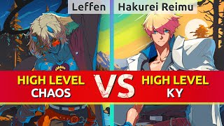 GGST ▰ Leffen (Happy Chaos) vs Hakurei Reimu (Ky). High Level Gameplay