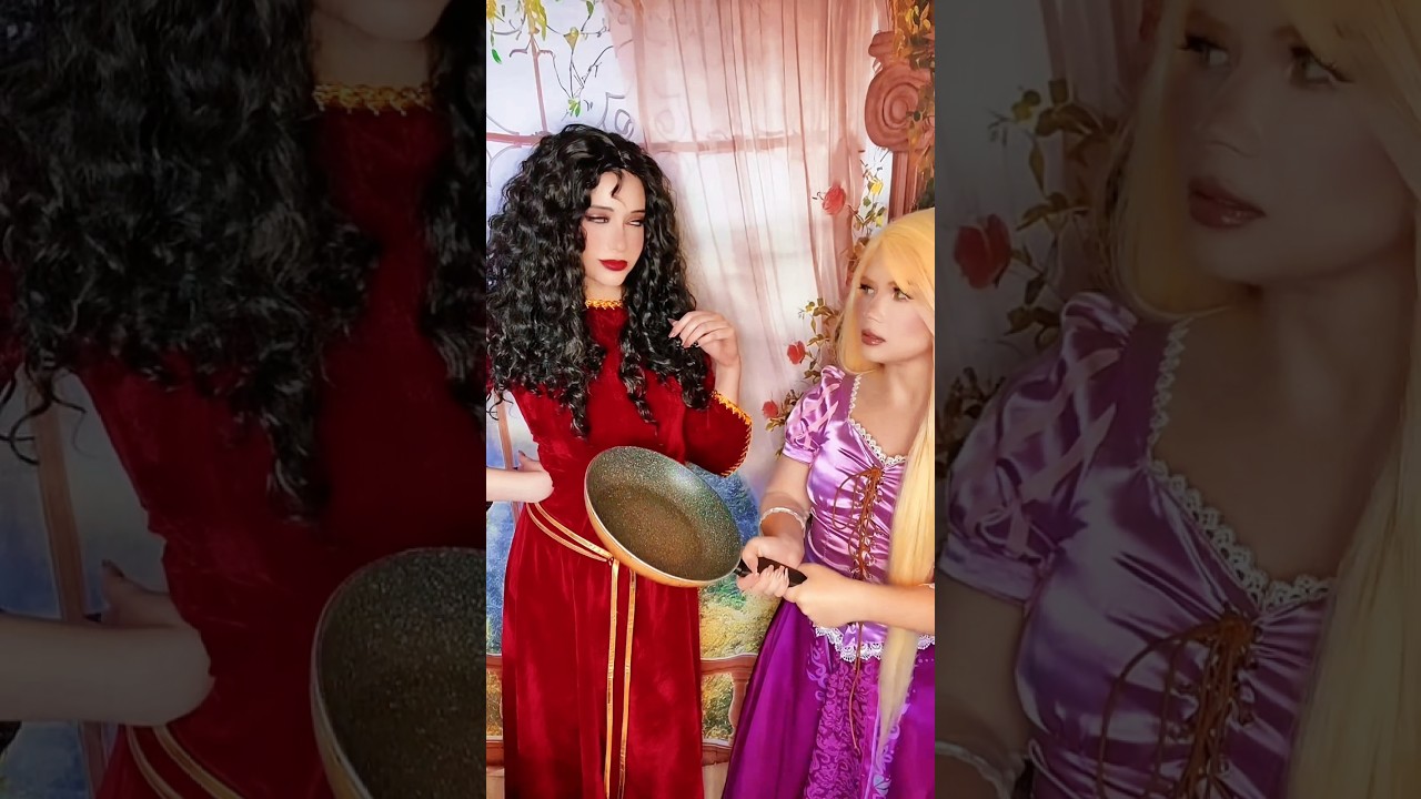 You tricked me | Mother Gothel & Rapunzel @nikkihatsunecosplay #cosplay #shorts Tangled