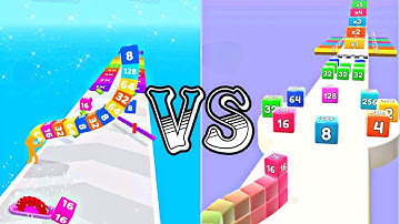 Cube Run 2048 VS Cube Run 2048 (android) Gameplay