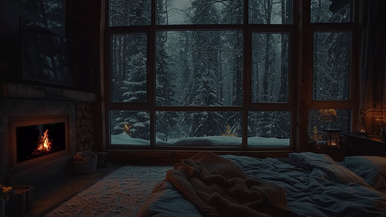 Chill-Inducing Snowstorm Serenade for Slumber | Frosty Snow Breezes, Wintry Ambiance & Snowfall