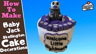 Baby Jack Skellington Cake Tutorial - How to Make Baby Shower Nightmare Before Christmas Cake Topper