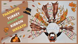 Dollar Tree DIY Wreath Craft | PILGRIM TURKEY THANKSGIVING DECOR WREATH  DOLLAR TREE DIY Wreath