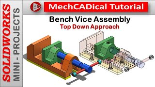 Bench Vice Assembly With Top Down Approach In SolidWorks