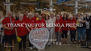 Tony Christie performs ‘Thank You For Being A Friend’ in St. Pancras