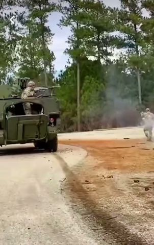 Training Mishap: Soldier Exits Gun Truck Into Line of Fire | Military Drill #militaryshortsvideo