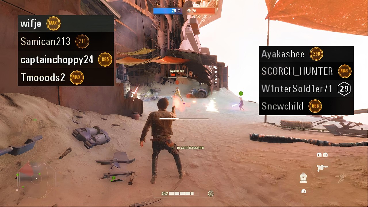 A Very Normal 4v4 on Jakku (Both POVs) Battlefront 2