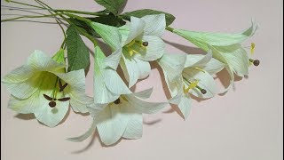 Como hacer flores de papel (Lilium longiflorum) Super faciles y rapidas | DIY Manualidades #29