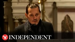 Johnny Depp salutes Shane MacGowan before speaking at funeral image
